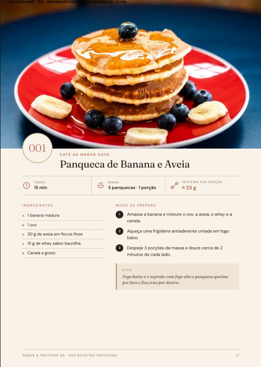 Receita Panqueca de Banana e Aveia
